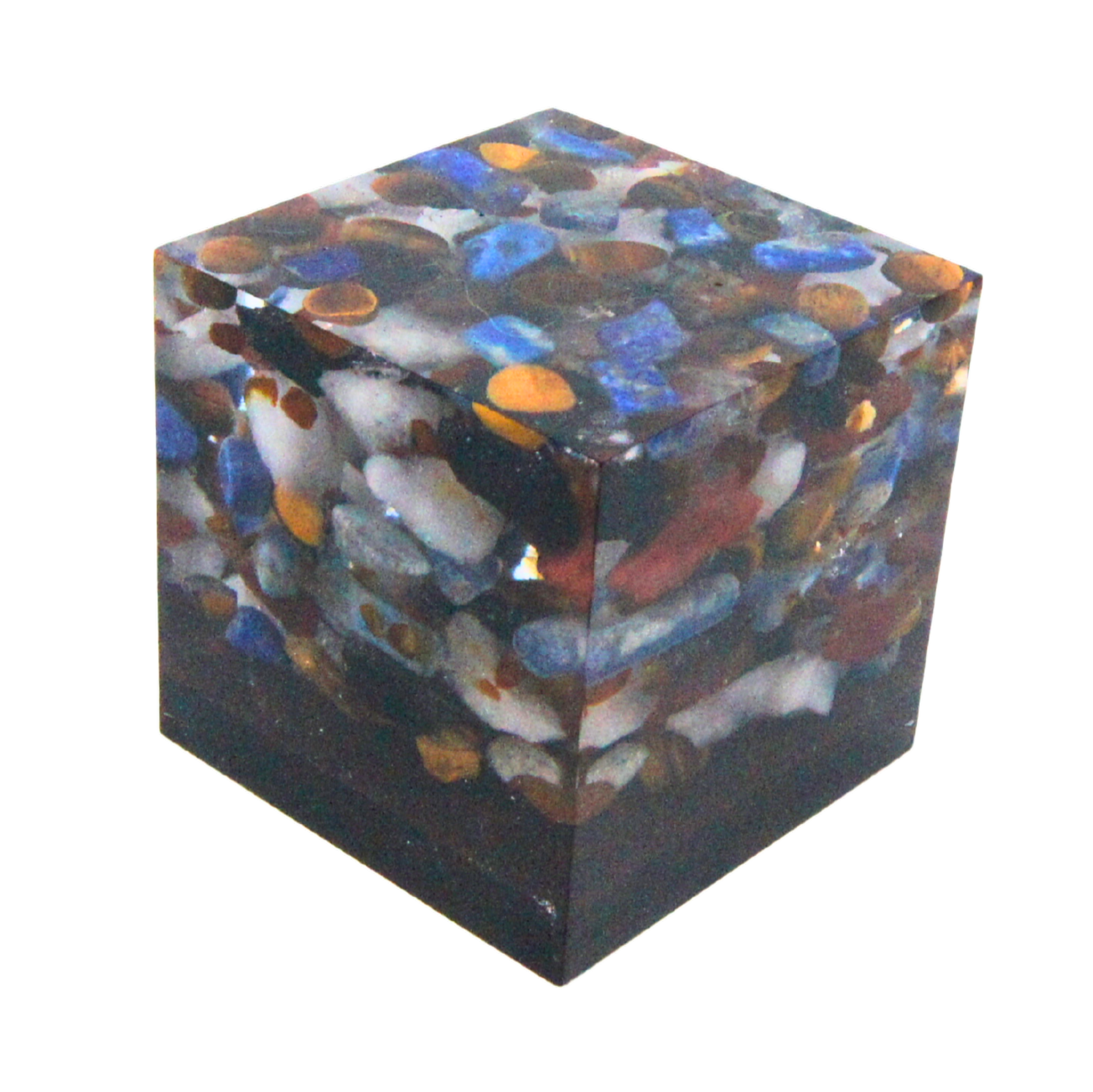 Kubus met Tijgeroog en Lapis Lazuli – symbool van kracht, inzicht en bescherming