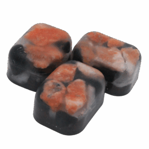 Blox with Orange Calcite, Milky Quartz and Onyx – symbol of warmth, calm and protection.