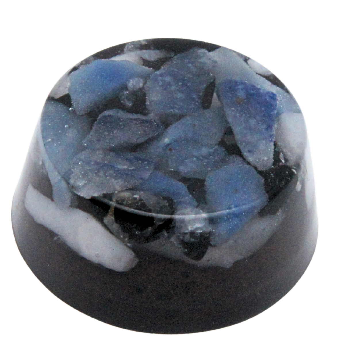Grote Rondo met Blauwe Kwarts, Onyx en Melkkwarts – symbool van rust, stabiliteit en helderheid.