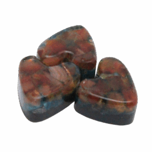 Hartje met Carneool, Apatiet, Peridoot en Bergkristal – symbool van vitaliteit, inspiratie en vernieuwing.