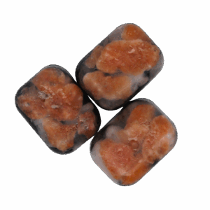 Blox with Orange Calcite, Milky Quartz and Tourmaline – symbol of warmth, softness and protection.