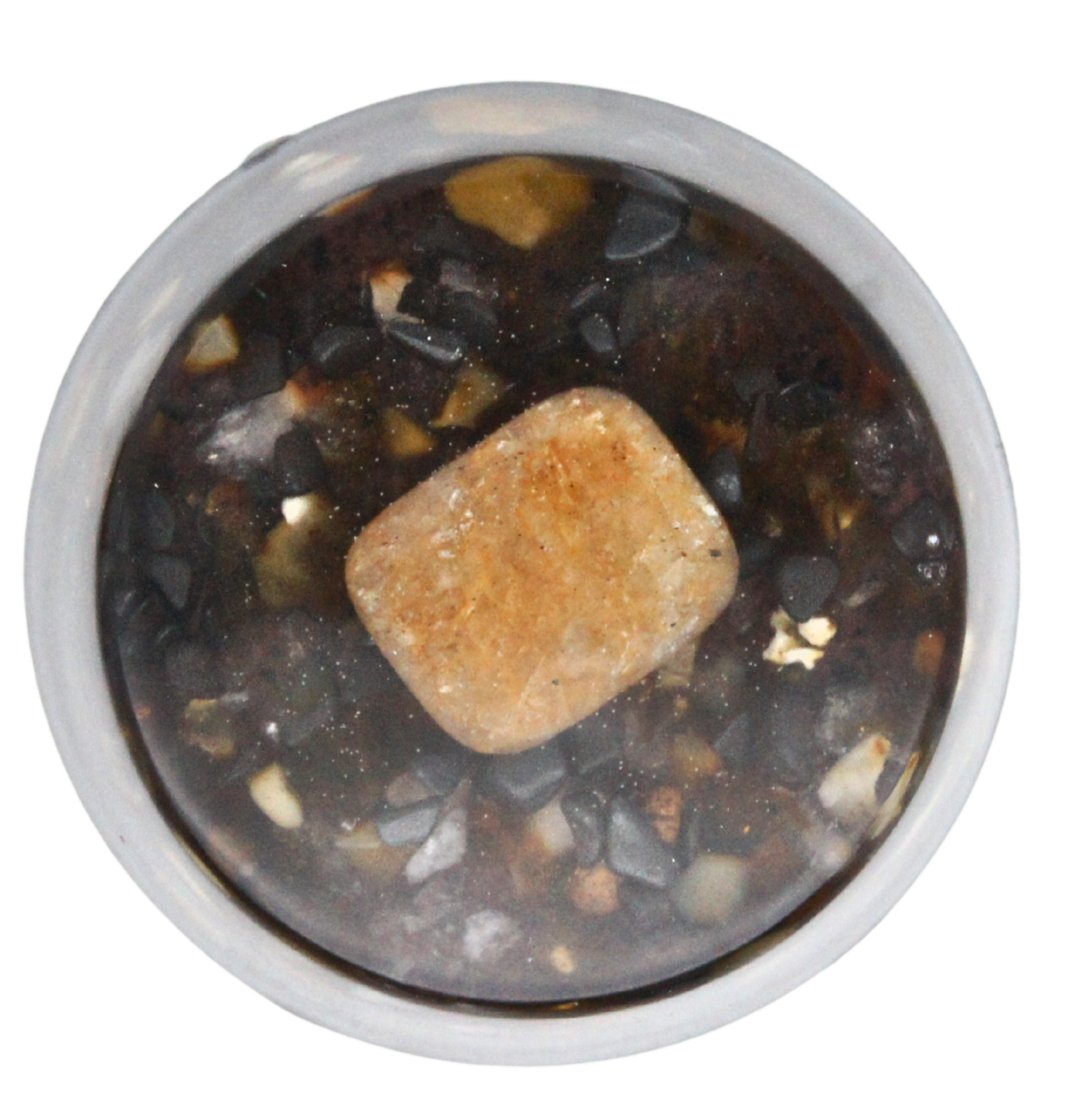 Rondo Special with Golden Healer Lemurian, Yellow Amber, Hematite and Clear Quartz – symbol of healing, radiant light and stability.