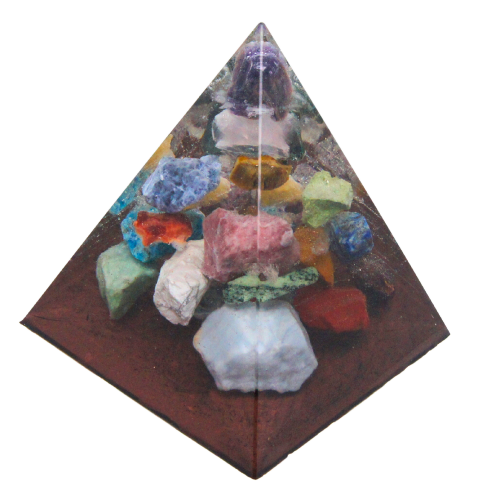 Orgonite Pyramid with raw gemstones
